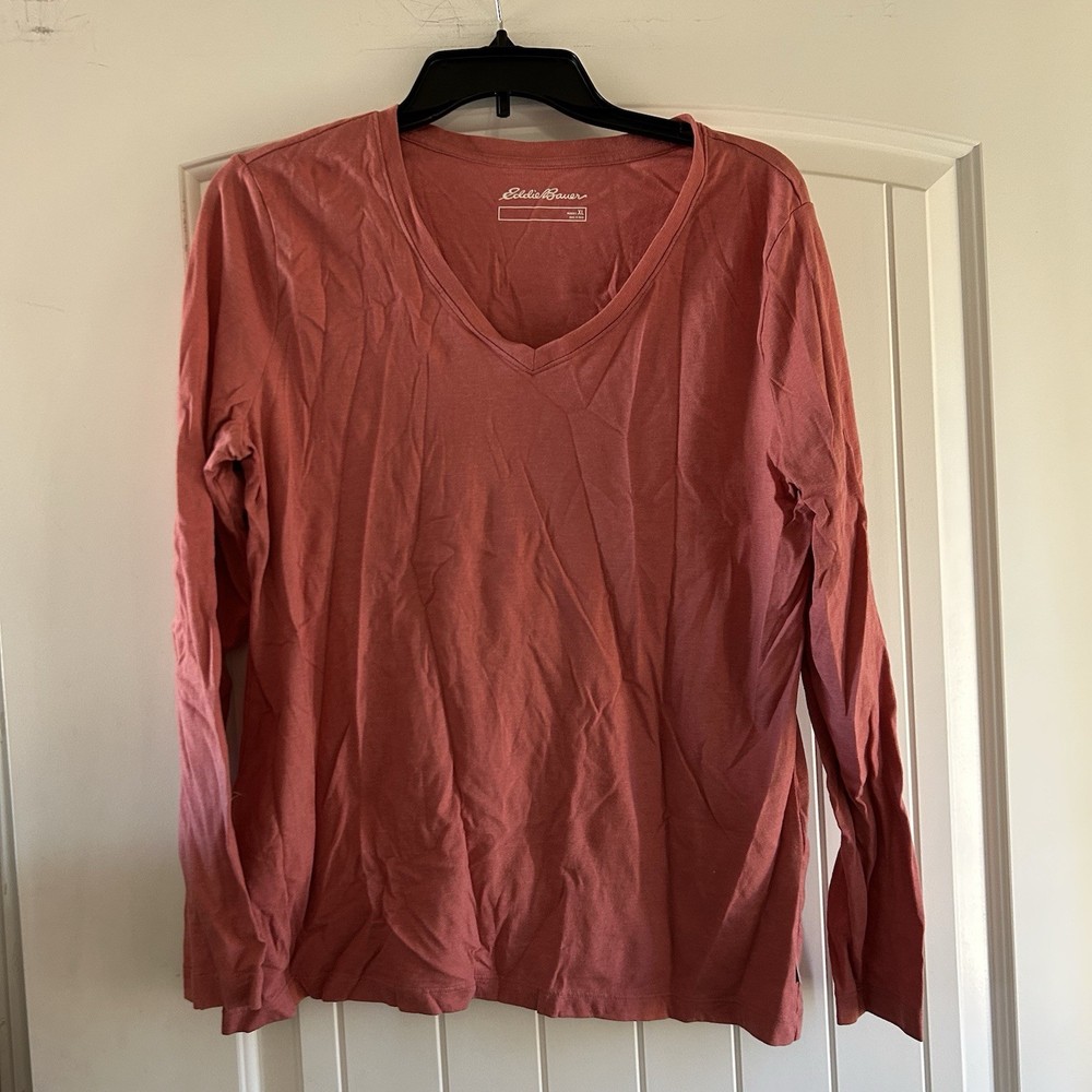 Eddie Bauer T Shirt Womens Size xl Long Sleeve Tee Cotton