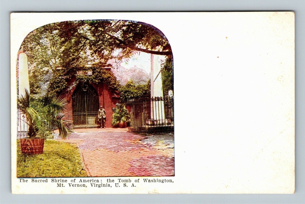 Mt. Vernon VA-Virginia, Tomb Of George Washington Sacred Shrine Vintage Postcard