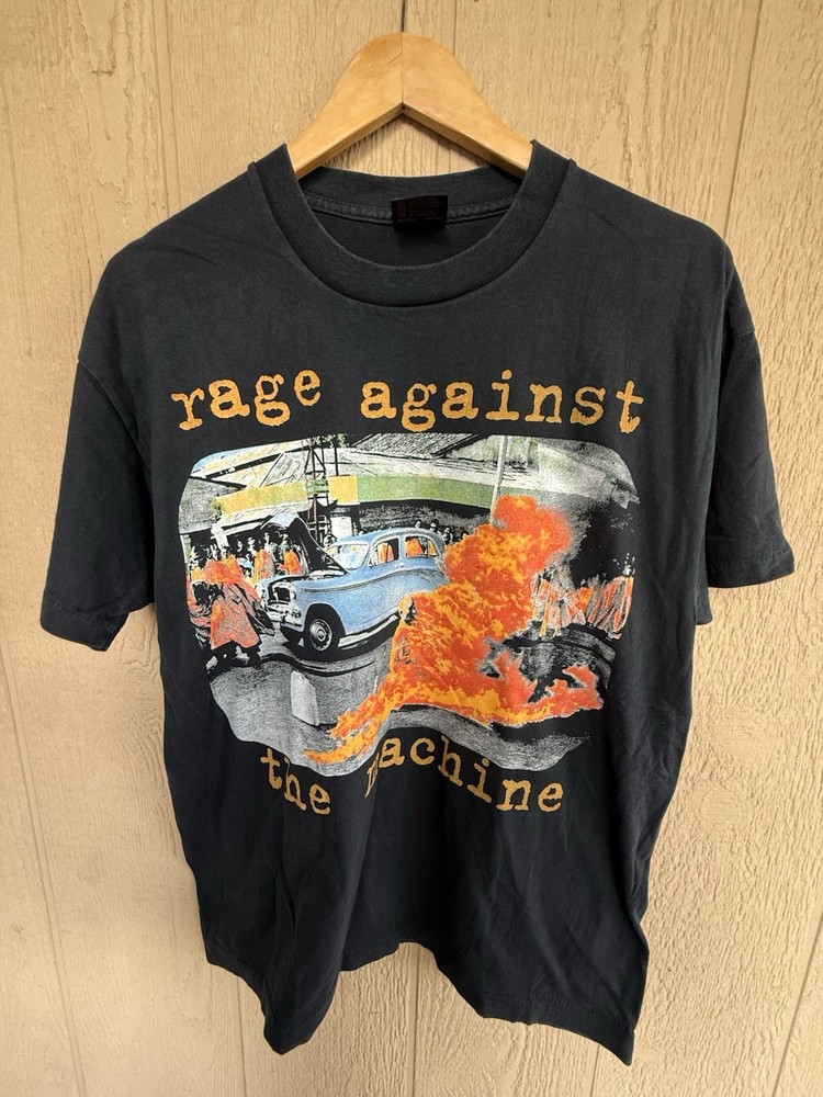 Vintage Rage Against The Machine Single Stitch Band T-Shirt Size L REPRINT