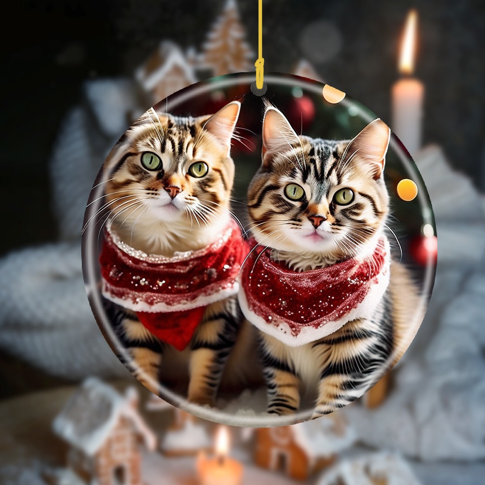 Custom Text name Personalized Image Ceramic Holiday Ornament Christmas Accents