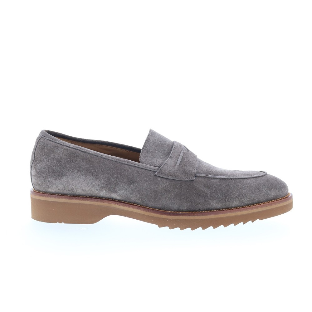 Pastori by Di Bianco Titus Mens Gray Suede Loafers & Slip Ons Casual Shoes