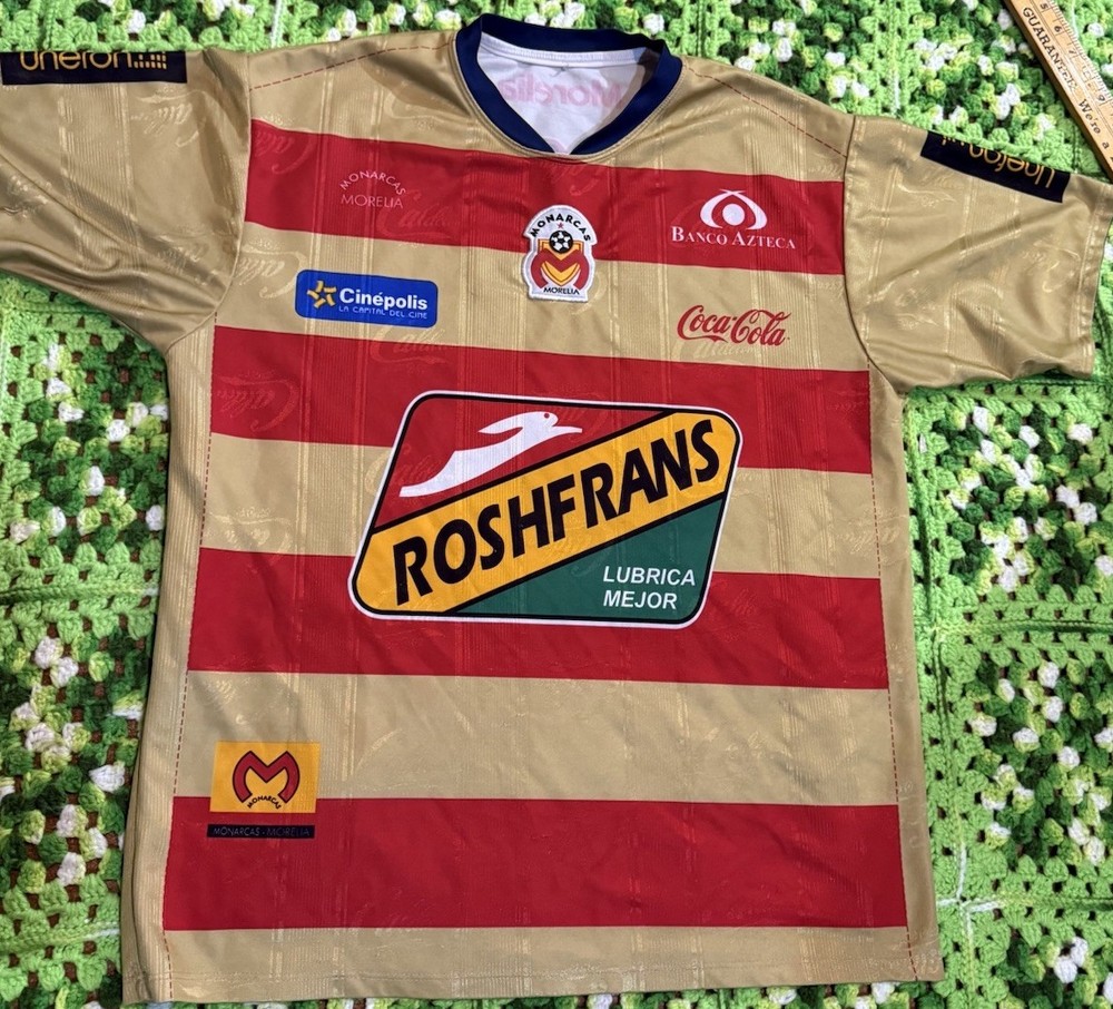 Morelia Elektra Home Soccer Jersey Sports Coca Cola Multicolor Worn As Is