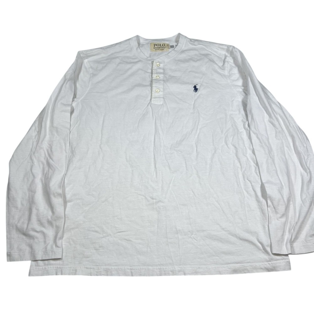 Polo Ralph Lauren Mens Denim & Supply White Henley Long Sleeve Shirt Size XL