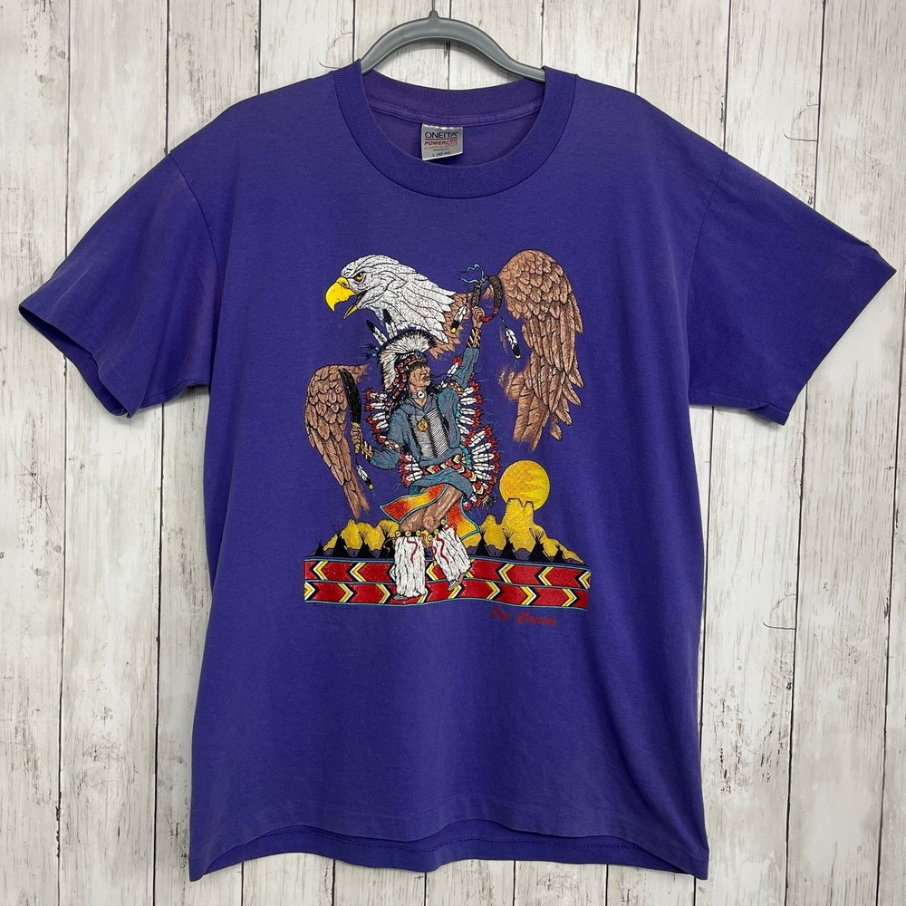 Vintage Las Cruces 1994 Eagle Native American Short Sleeve Graphic T Shirt Large