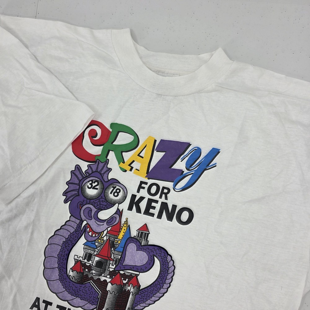 Vintage Excalibur Hotel Casino Las Vegas T-Shirt XL Single Stitch Crazy For Keno