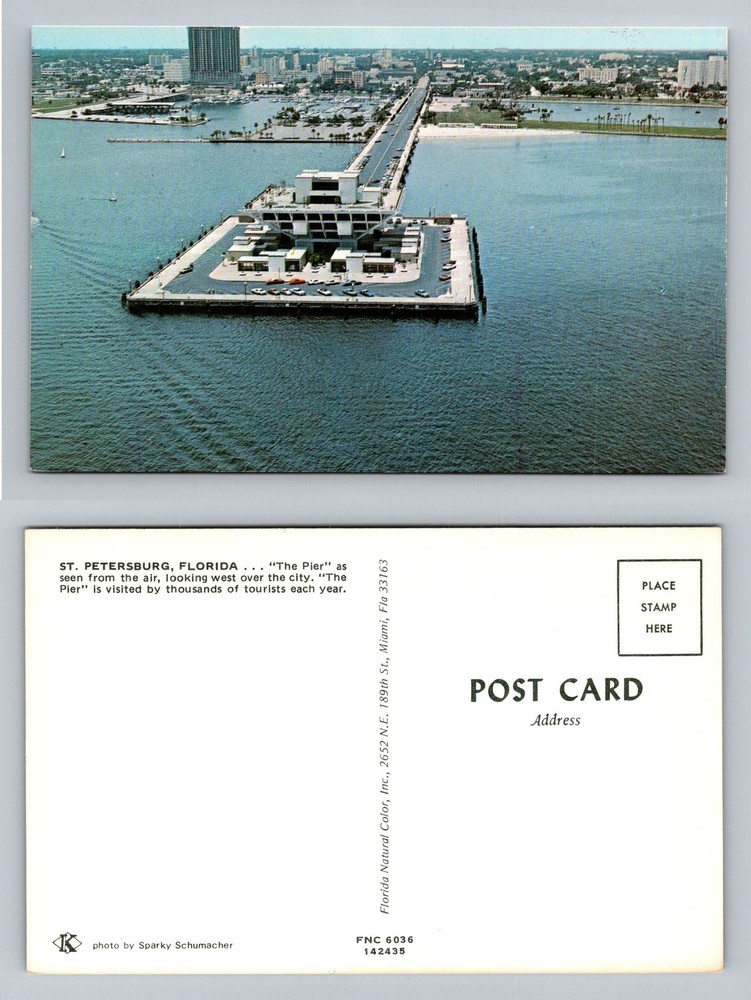 St. Petersburg, FL-Florida, Aerial View Of Tampa Bay & The Pier Vintage Postcard