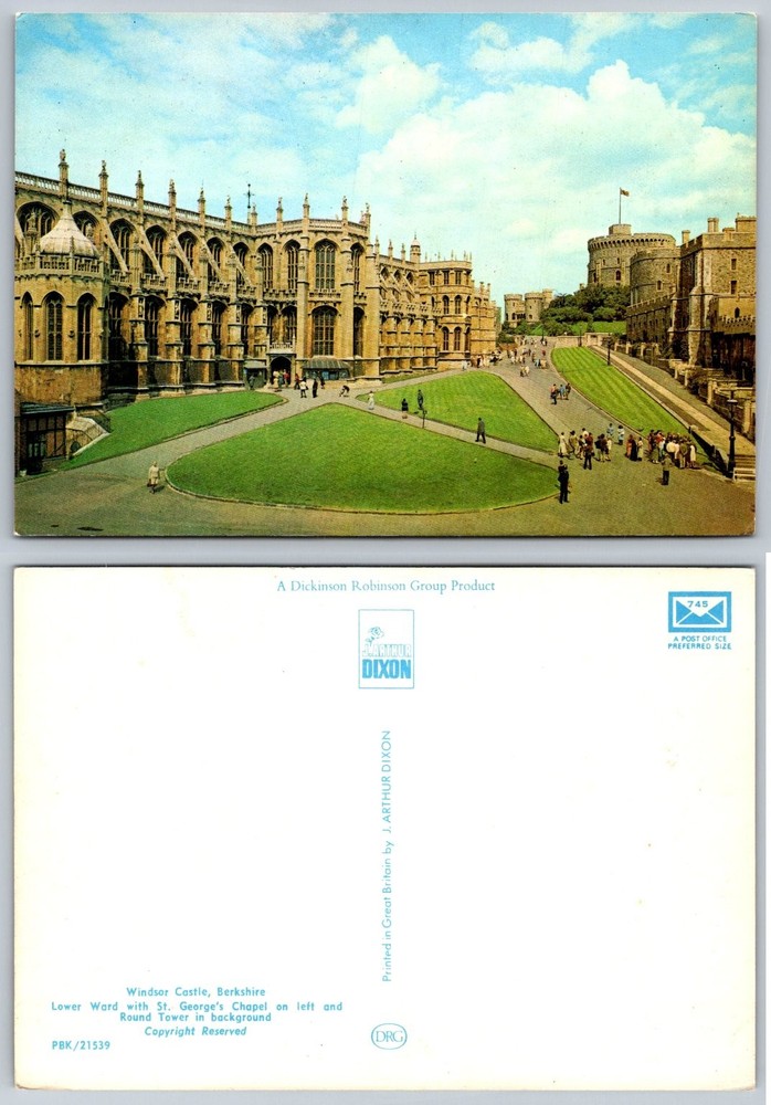 Vintage Windsor Castle Postcard St. George's Chapel Round Tower England UK