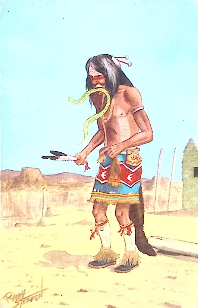 Hopi Snake Dancer Quaker Pack O Ten Trading Card No 8 Vintage Illustration