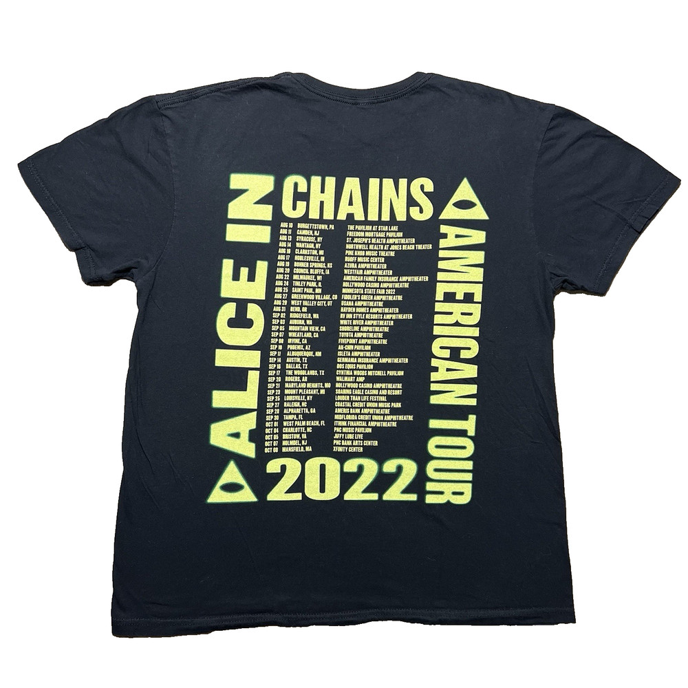 Alice In Chains T Shirt Mens L Black 2022 American Tour Concert Band Tee
