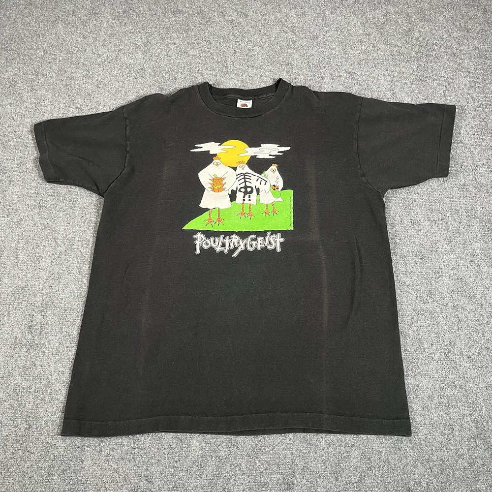 Vintage Halloween Shirt Men’s Size Xl Black 90s Funny Faded Single Stitch USA