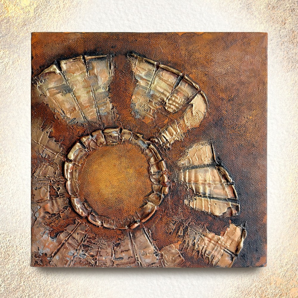 Abstract hand painted art acrylic canvas Modern texture painting trendy flower