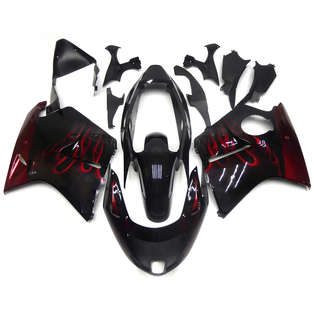 Black Red Flame Fairing Kit For 1996-2007 Honda CBR1100XX ABS Injection Bodywork