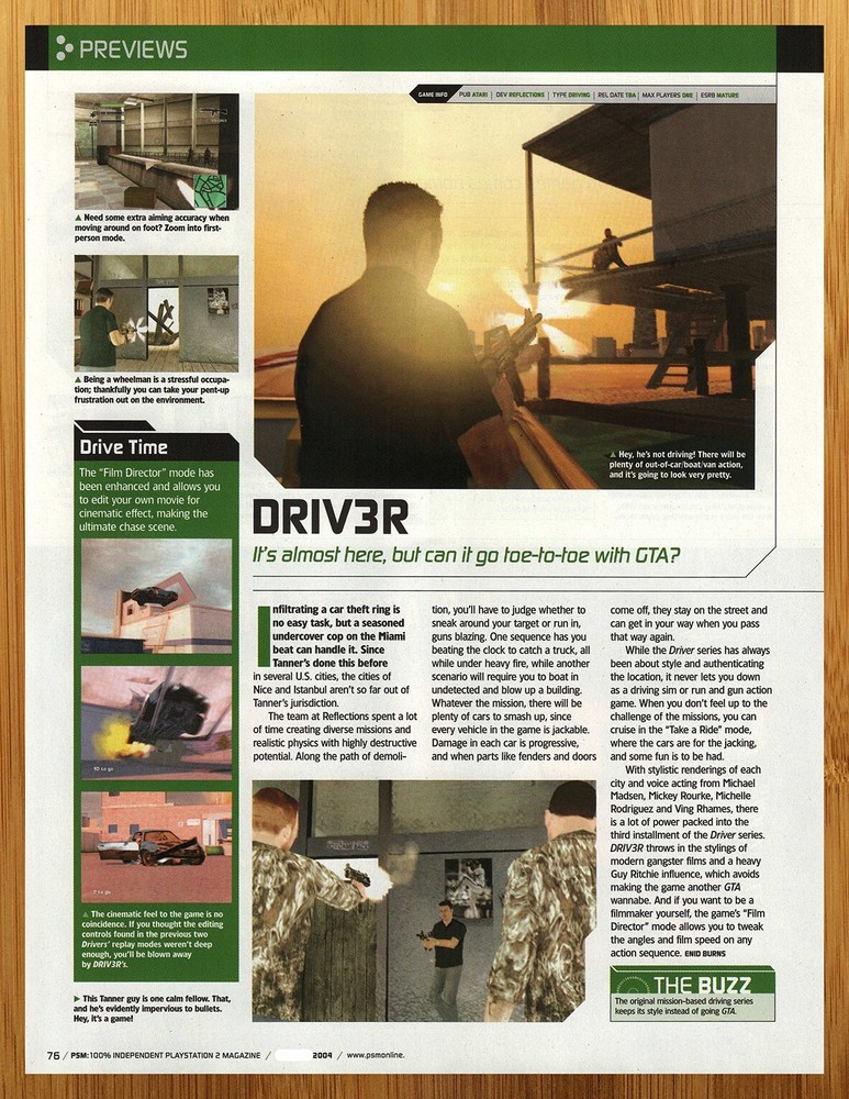 2005 Driver PS2 Authentic Vintage Video Game Poster Promo Wall Art 00s