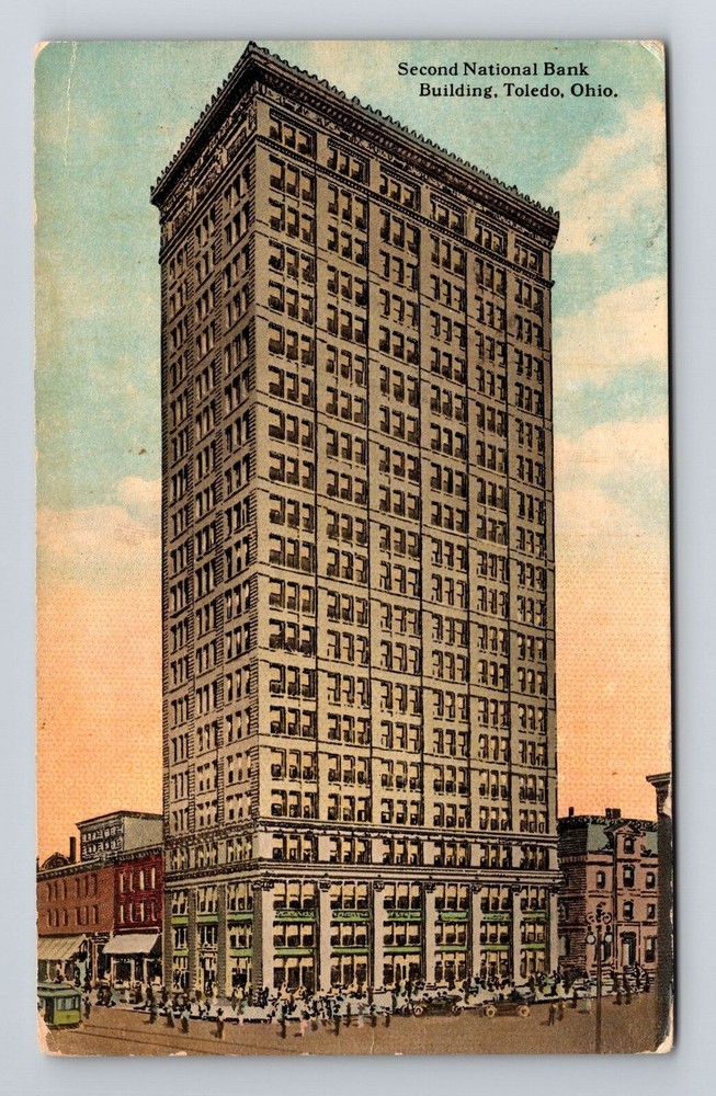 Toledo OH-Ohio, Second National Bank Building, Vintage Postcard