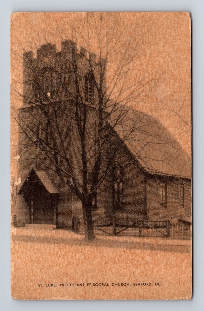 Seaford DE-Delaware, St Lukes Protestant Episcopal Church, Vintage Postcard
