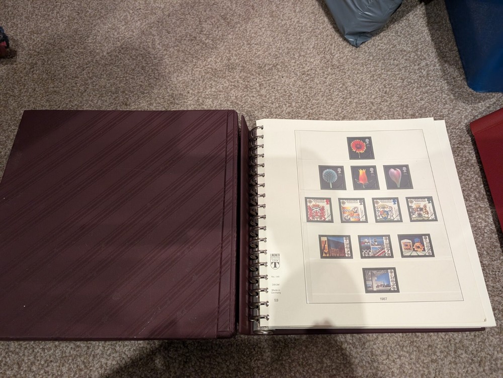 Lindner GB album & slipcase + hingeless mounts 1987-96 good condition no stamps