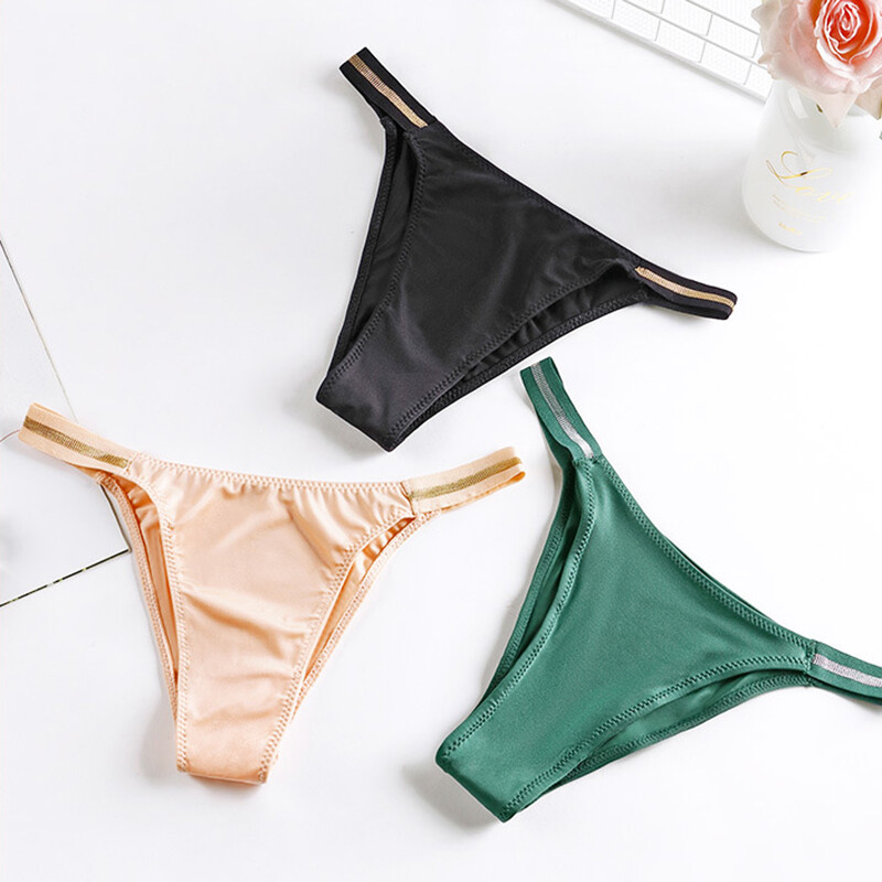 Sexy Womens Low Waist Panties Ice Silk G-string Briefs Thongs Lingerie ⭐