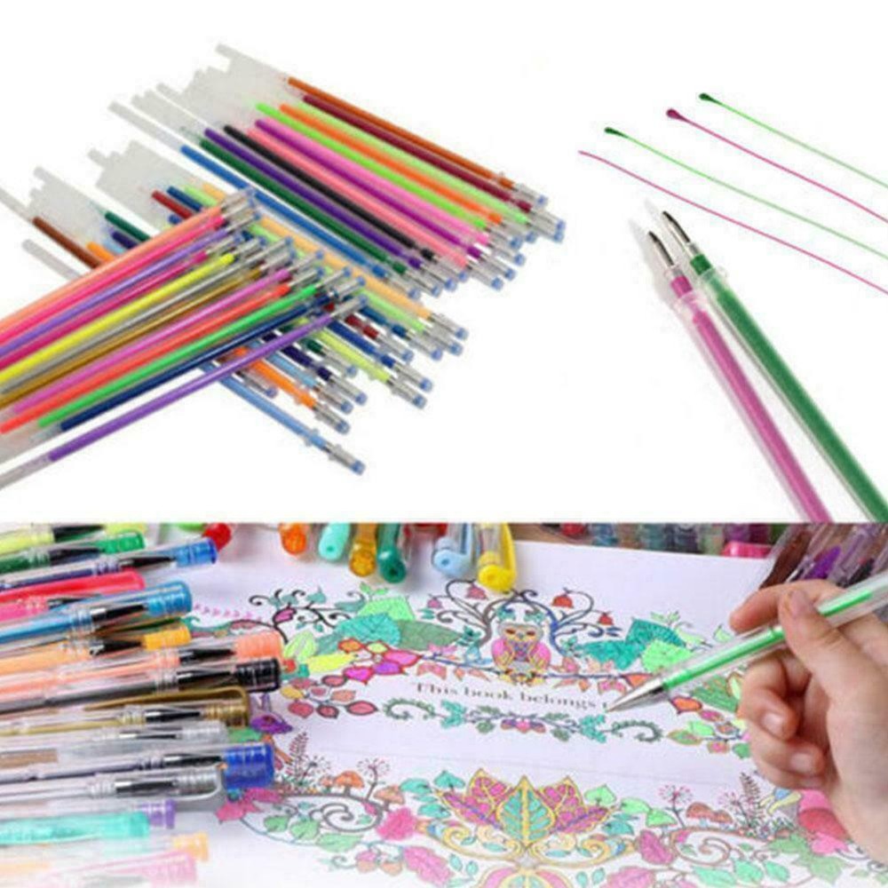 48 Color/Set Gel Pen Refills Glitter Coloring Drawing йю N5 Craft G6 P7I8