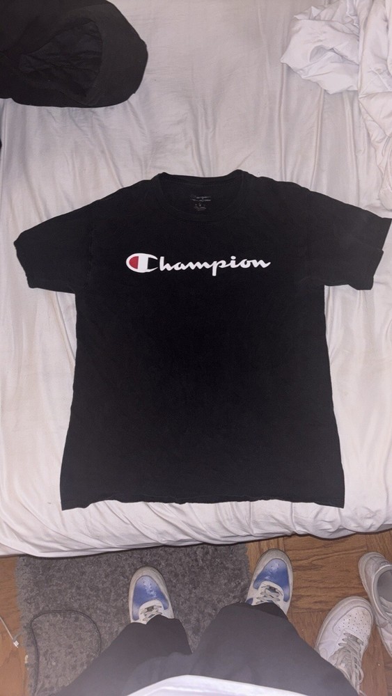 Champion GT23H Classic Jersey Script T-Shirt for Men, Size M - Black