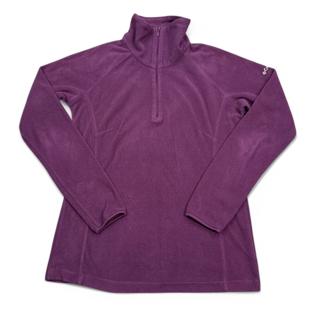 Columbia Fleece Jacket Womens Size Small Purple Lightweight 1/4 Zip Pullover