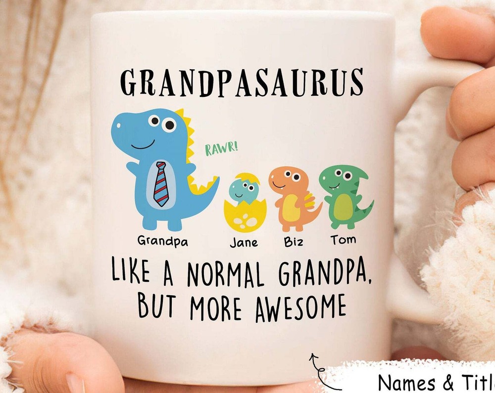 Grandpasaurus Mug Father's Day Mug Personalized Mug Dad Mug Cute Dino Mug Daddy