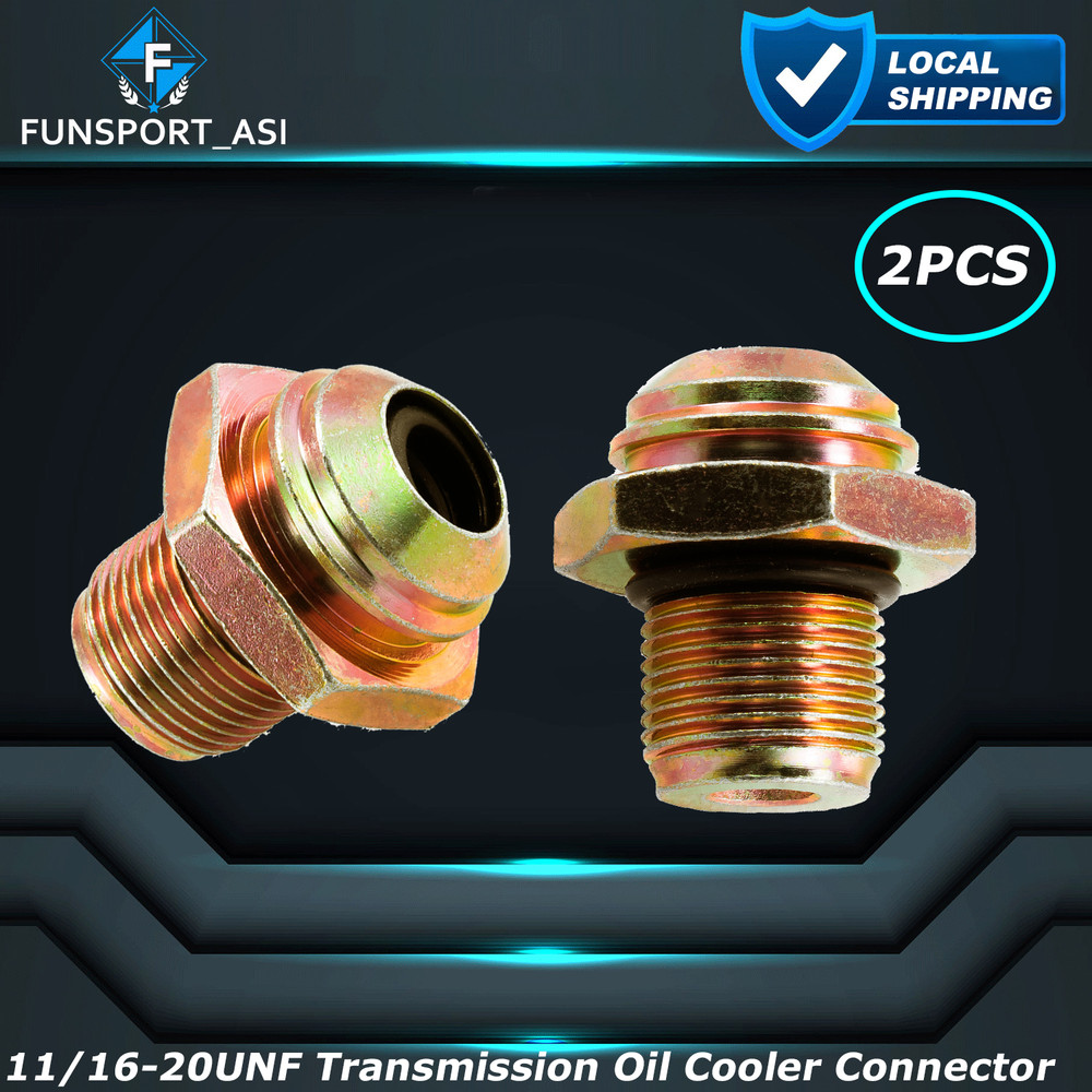 2pcs 9.55MM ID 11/16-20UNF Transmission Oil Cooler Adapter