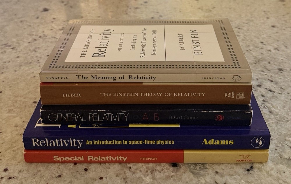 Lot of (5) Physics Books on Relativity Einstein, French, Adams, Lieber PBVG