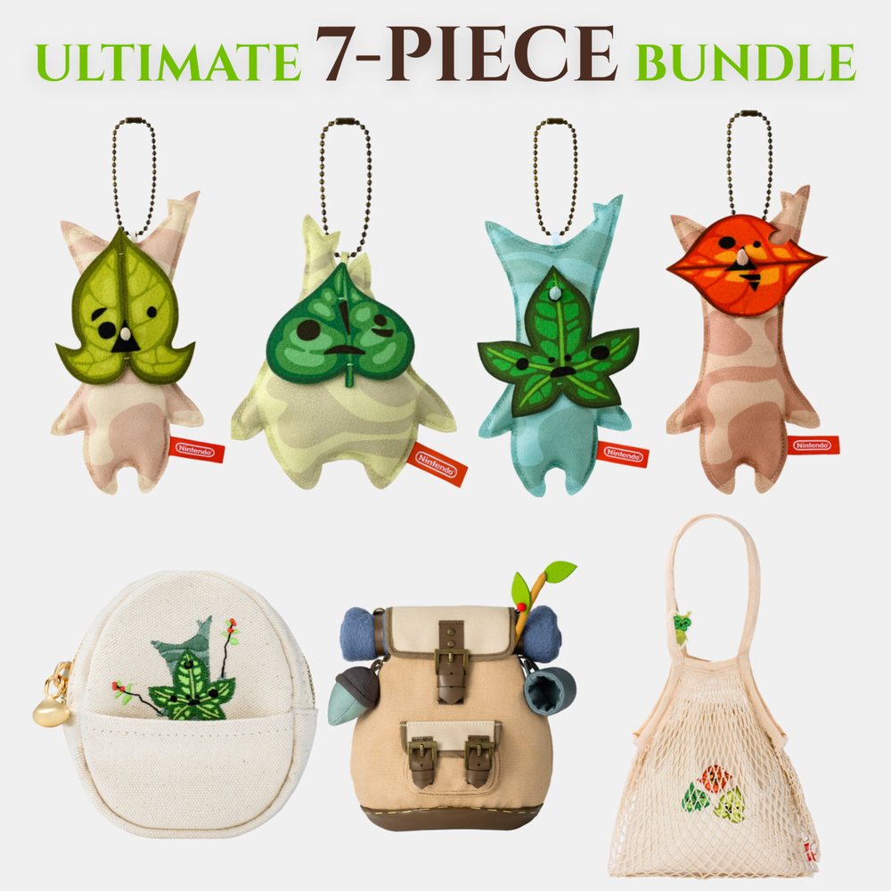 Zelda Tears of the Kingdom Korok 7-Set Mascot Pouch Backpack Mesh Tote Bag Japan