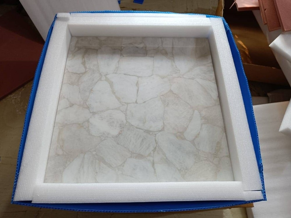 15x15 White Agate Square Table Top for Coffee Table Home Decor