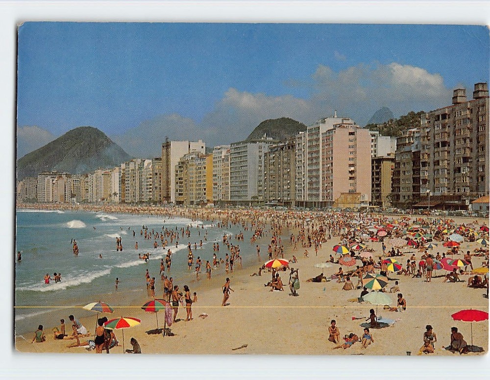 Postcard Copacabana Beach Rio de Janeiro Brazil