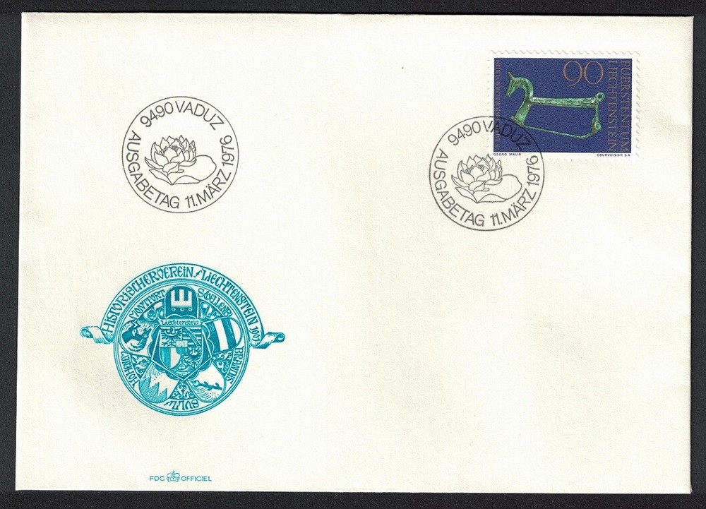 75th Anniversary of National Historical Society FDC Liechtenstein 1976