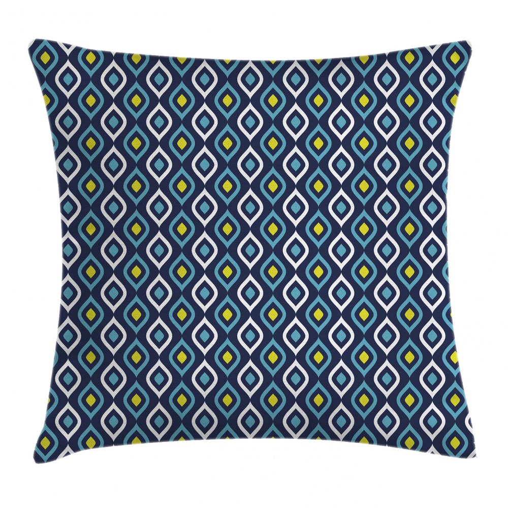 Bohemian Abstract Leaf Print Square Pillow Cover 20 Inches Spot Design