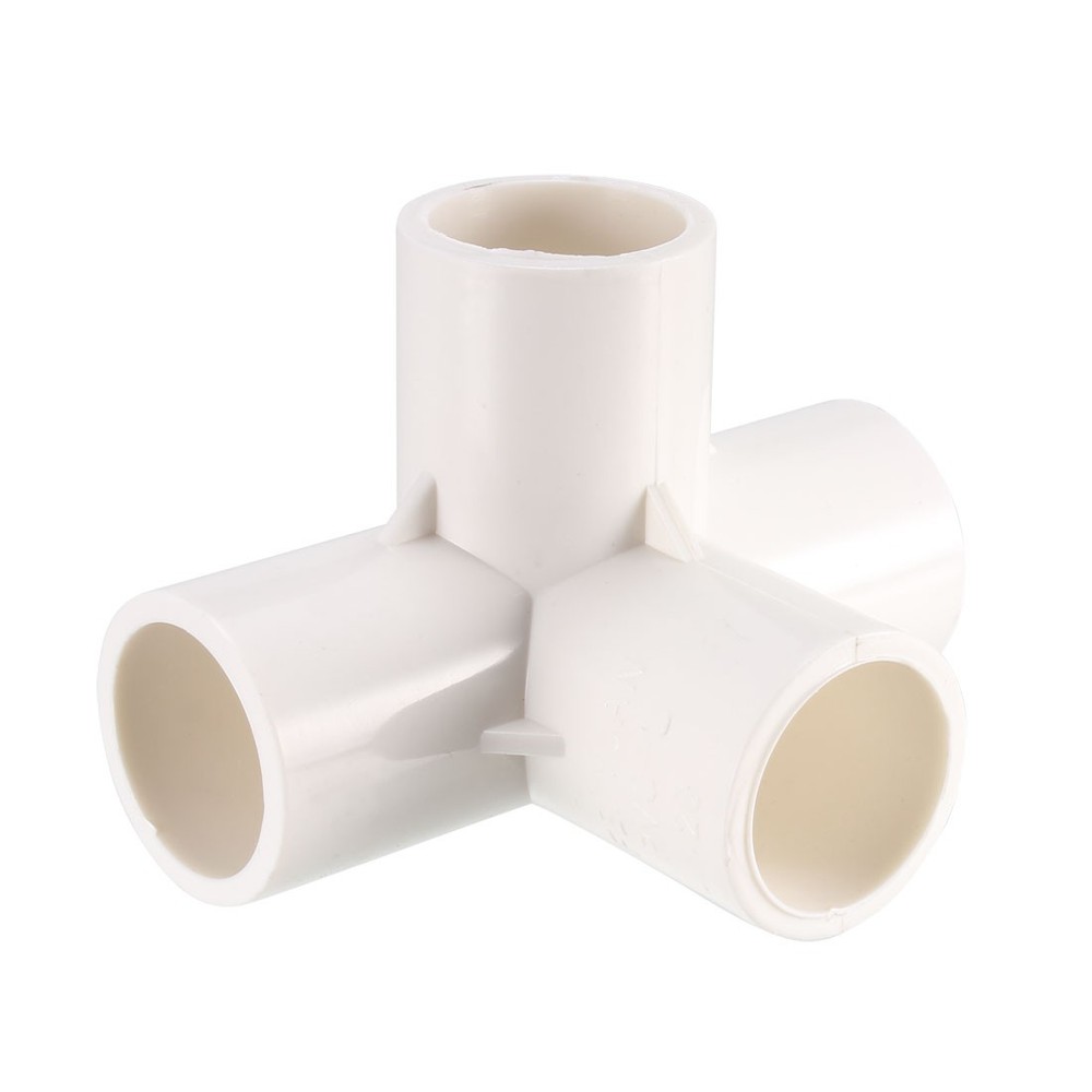 6Pack 4 Way Elbow PVC Plumbing Fitting Pipe 20mm Socket Tee Corner Fitting White