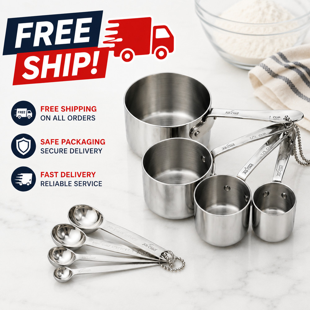 FREE SHIP All-Clad Measuring Spoons Set Stainless Steel NEW
