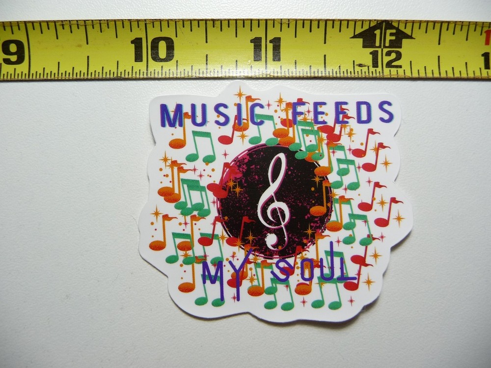 Music Feeds My Soul Sticker - Band Song Decal for Musicians