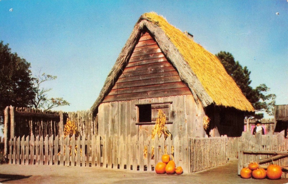 First House of Plimoth Plantation - Plymouth Massachusetts MA - Postcard