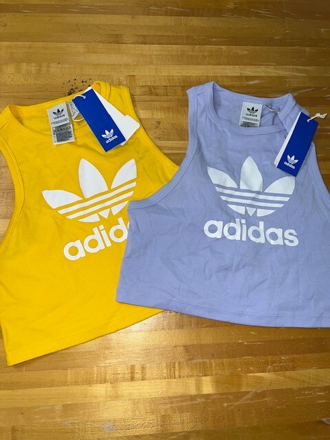 adidas Originals Women's Trefoil Crop Tank Top Gold or Violet Sz XS-XL $30