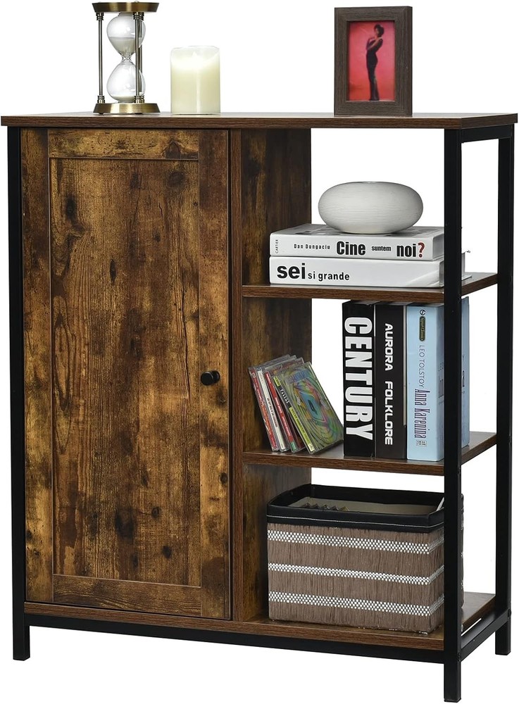 Industrial Style Multifunctional Floor Storage Cabinet with Shelves