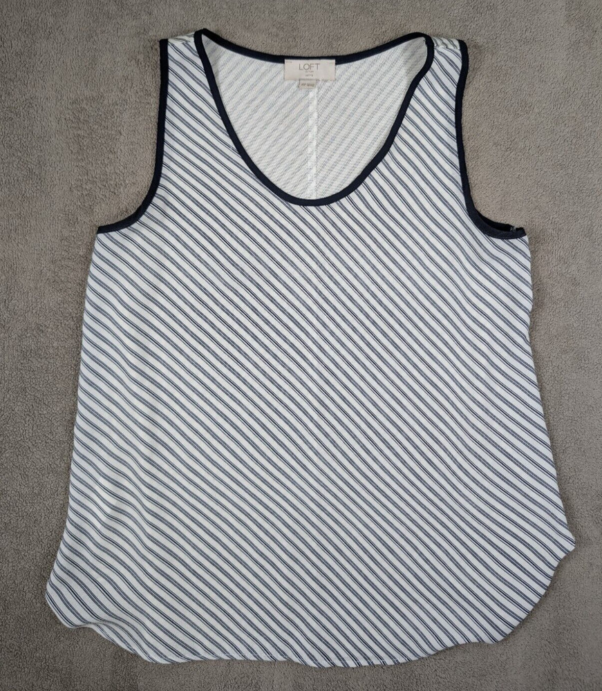 Ann Taylor Loft outlet Womens Top Size XSP Tank Striped Black and White