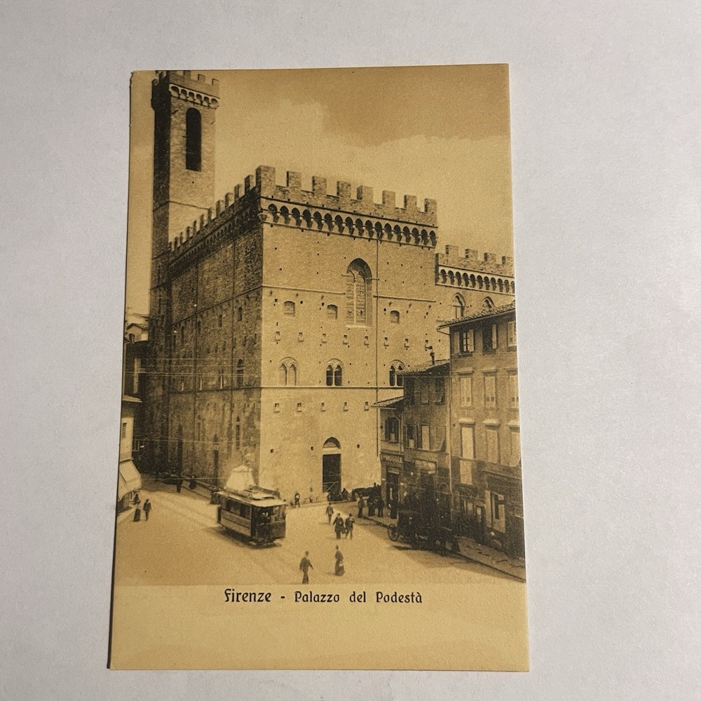 Vintage Postcard Firenze Palazzo Del Podesta Tourist Attraction Florence Italy