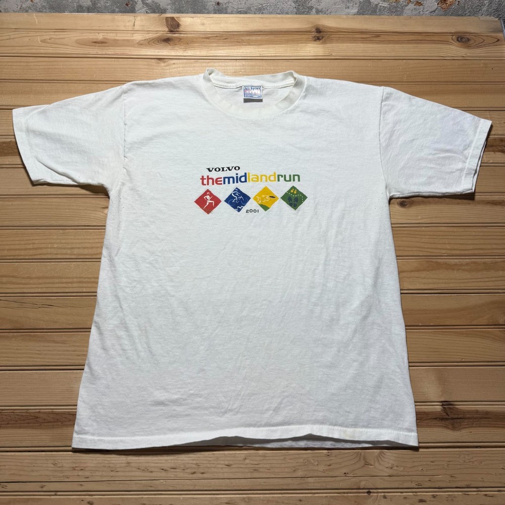 Vintage Y2K 2001 Volvo The Midland Run Race Single Stitch T-Shirt - Size Large