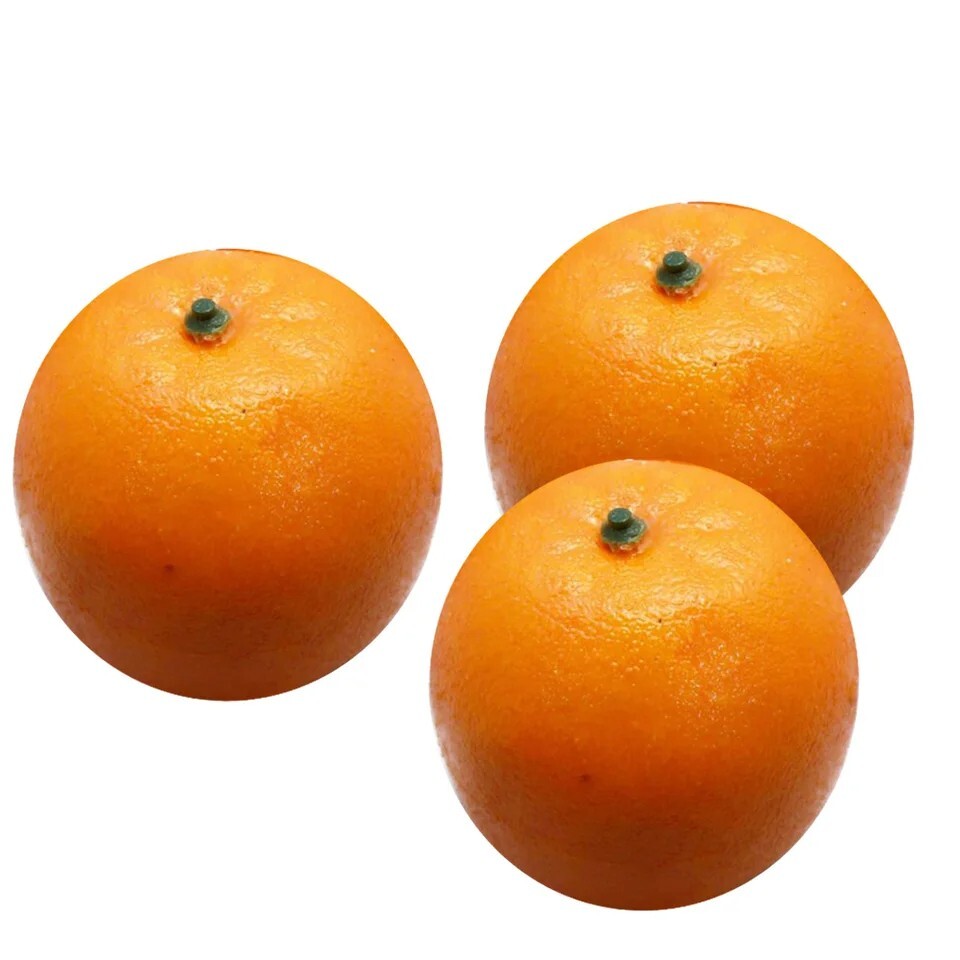 3PCS Artificial Lifelike Oranges Large Plastic Home Party Decorative Fake Fruit