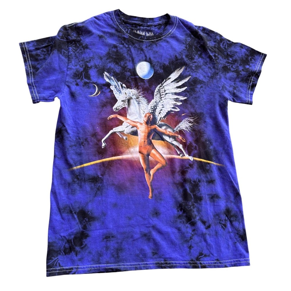 Trippie Redd Pegasus Tie Dye Graphic T-Shirt Mens Small Purple Black Rap Tee