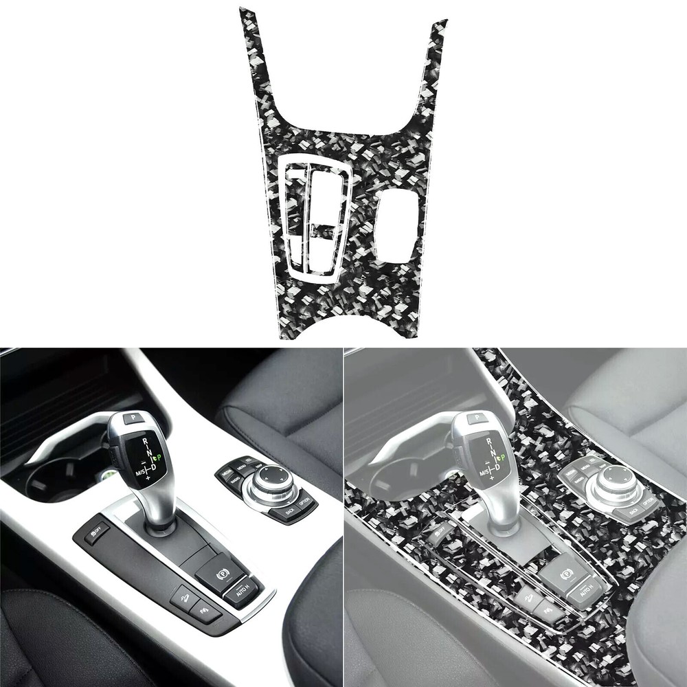 4Pcs Forged Carbon Fiber Gear Shift Panel Cover B For BMW X3 F25 X4 F26 2011-17