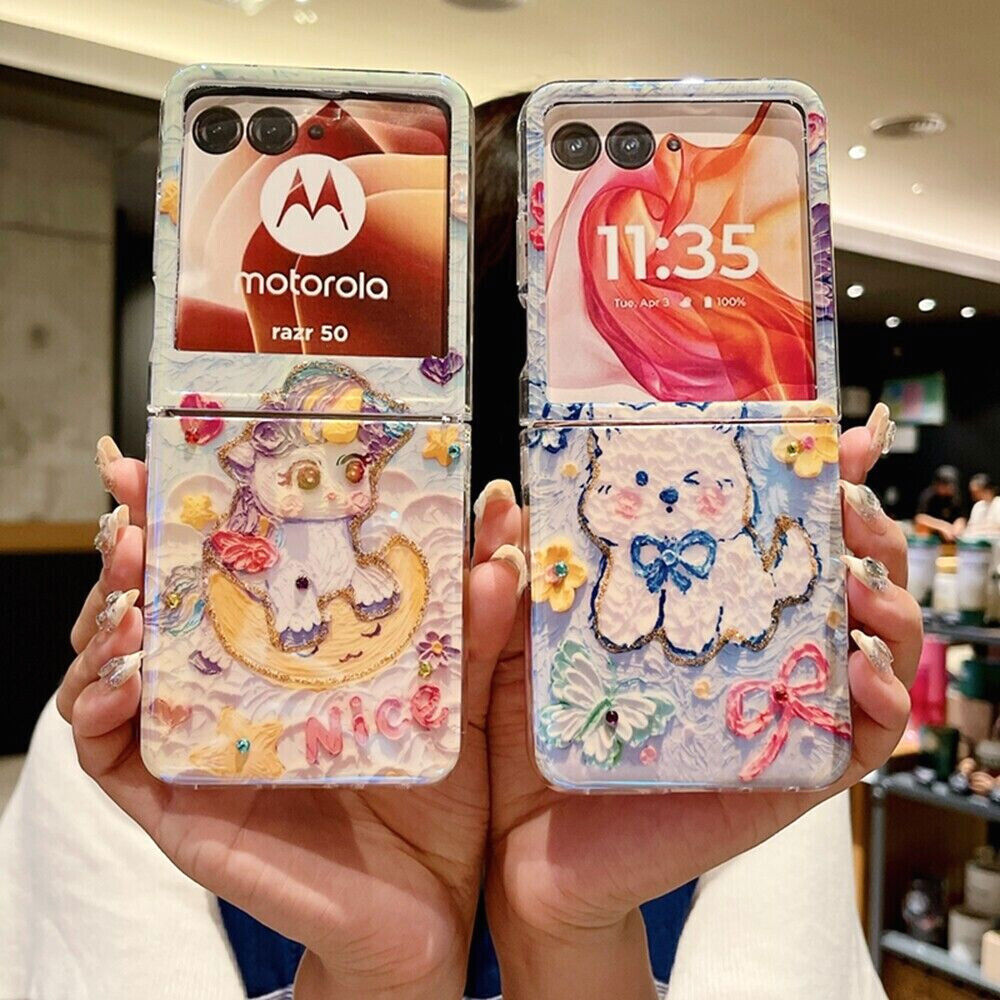 Luxury Slim Cartoon Bling Case for Motorola Moto Razr 2024