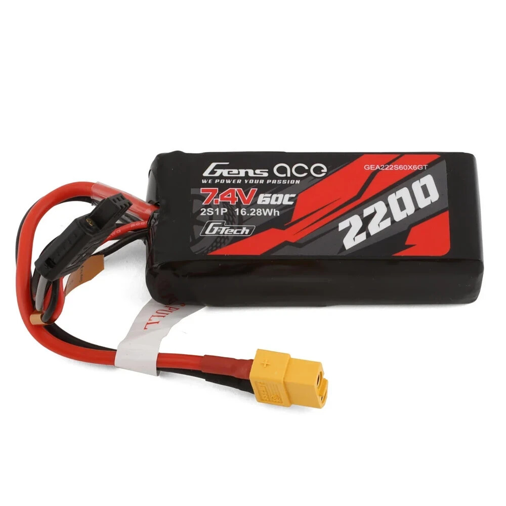 Gens Ace 2S G-Tech Smart LiPo Battery 60C (7.4V/2200mAh) w/XT-60 Connector-image