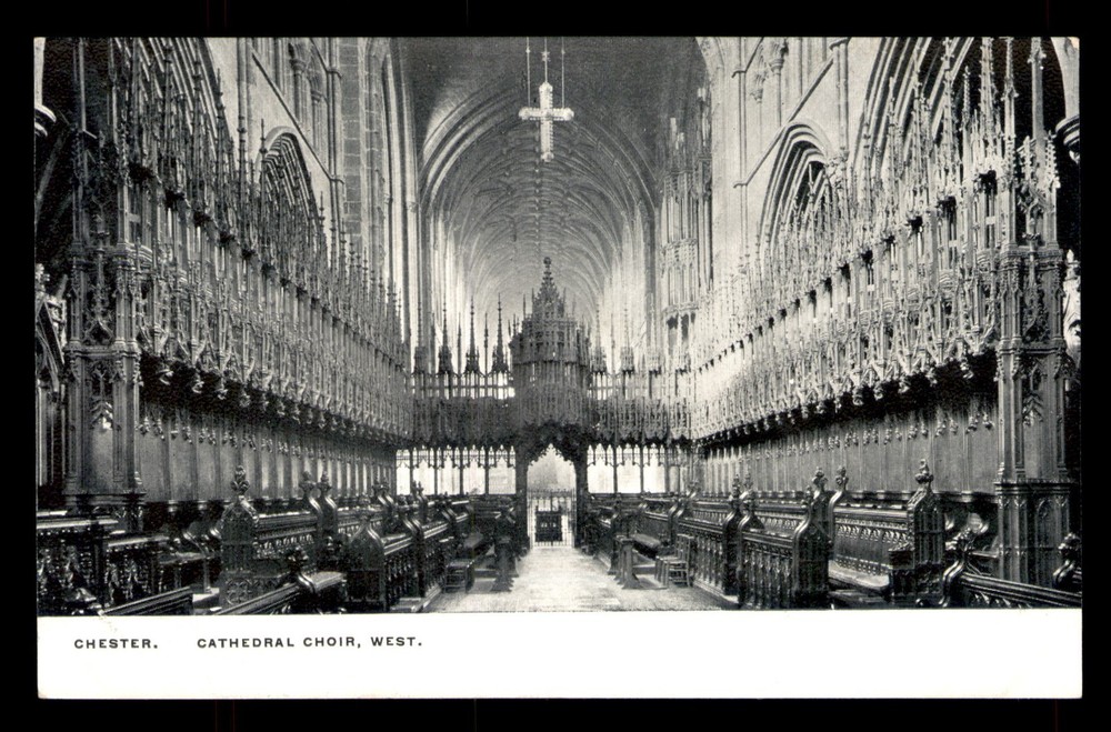Chester Cathedral Choir West United Kingdom UK Inside View Church UNP Postcard