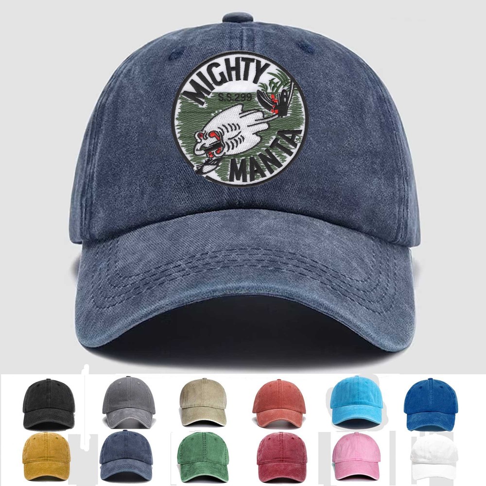 Custom Embroidered Hat SS-299 USS Manta, Veteran Cap, Trucker Hat, Gift Idea