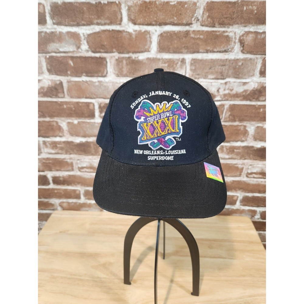 Vintage 1997 Super Bowl XXXI Strapback Hat Black with Original Tag
