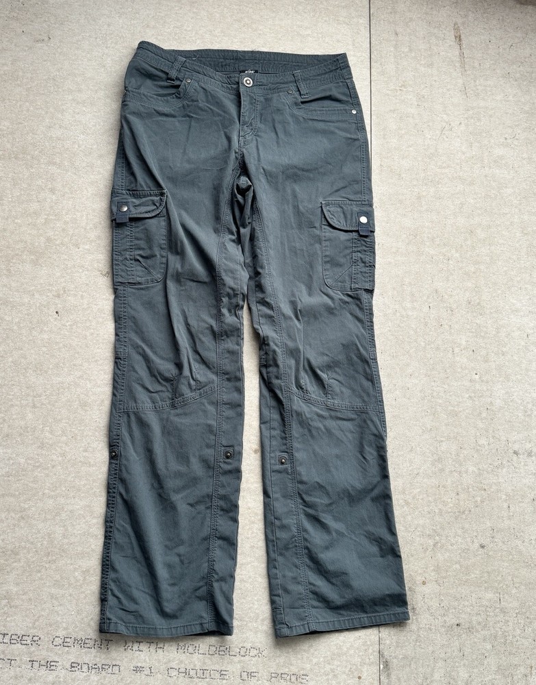 Kuhl Legendary Pants Women's 8 Regular Slate Blue Solid Roll Tabs Gorpcore Hike